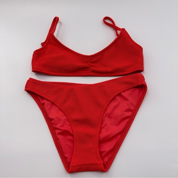 Aeropostale Vibrant Bikini Set Neon Coral & Neon Yellow 2pk - Picture 2 of 11